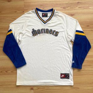Vintage Seattle Mariners NIKE Cooperstown Collection Throwback Towel Jersey(L)